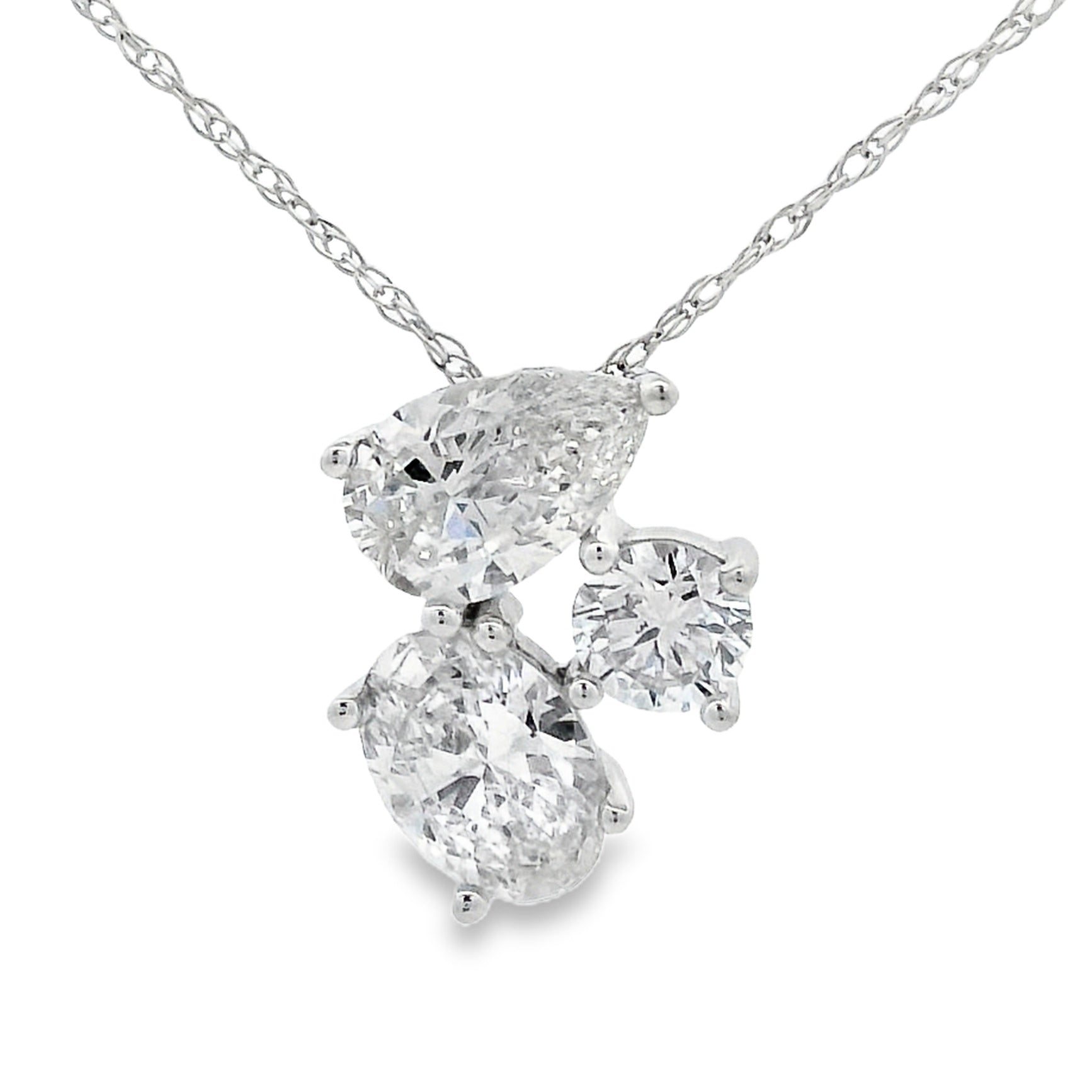 Lab Grown Diamond Fashion Pendants 14KT White Gold