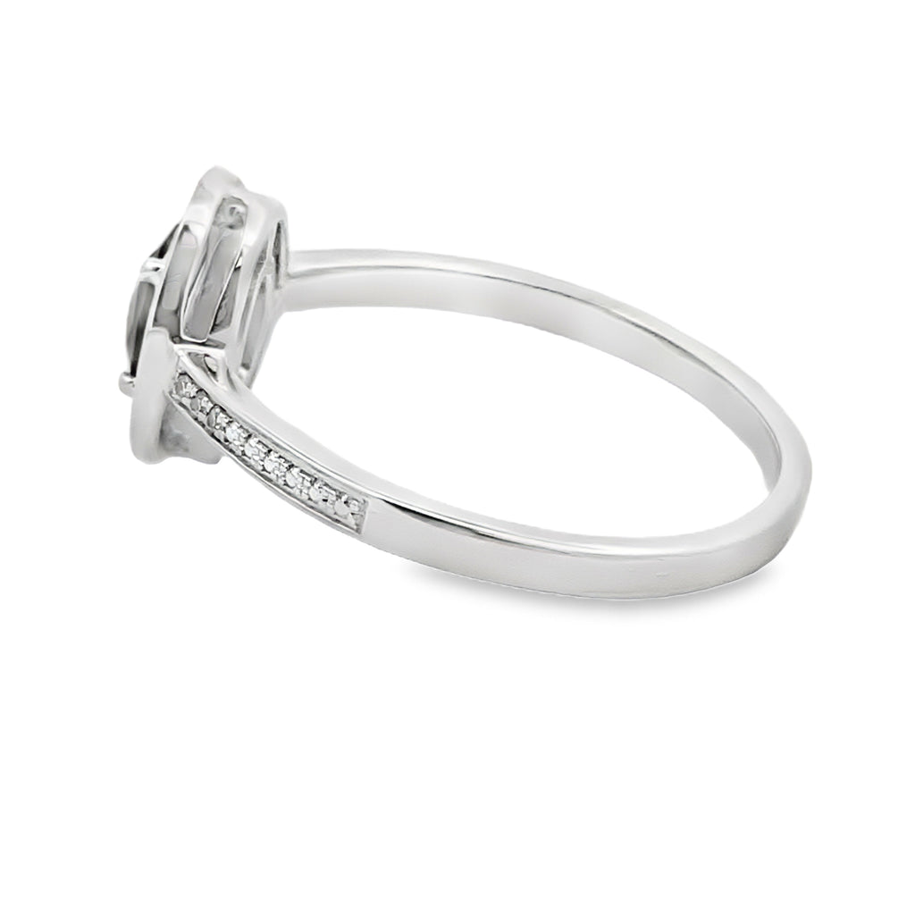 .42ct Quartz Diamond Ring 10KT White Gold