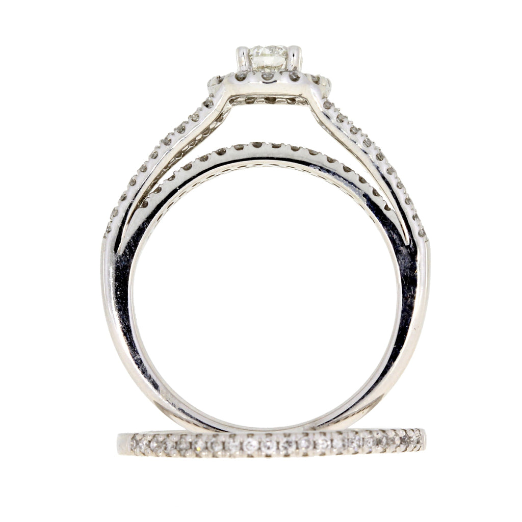 1.00ct Diamond Engagement Ring Set 14KT White Gold