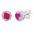 .50ct Ruby Diamond Stud Earrings 10KT White Gold