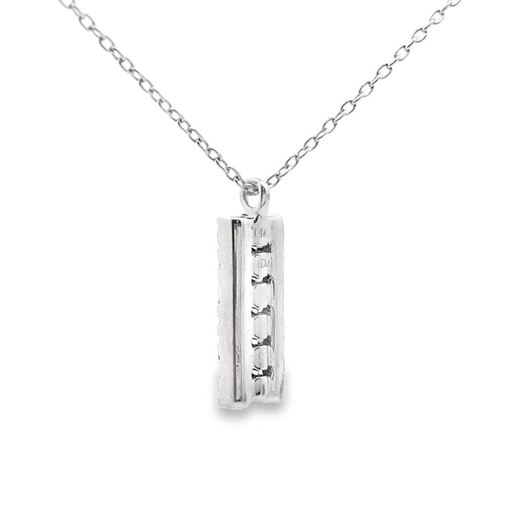 .30ct Sapphire Diamond Fashion Pendants 14KT White Gold