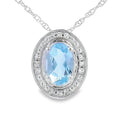 Aquamarine Diamond Fashion Pendants 10KT White Gold