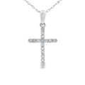 .10ct Diamond Cross Religious Pendant 14KT White Gold