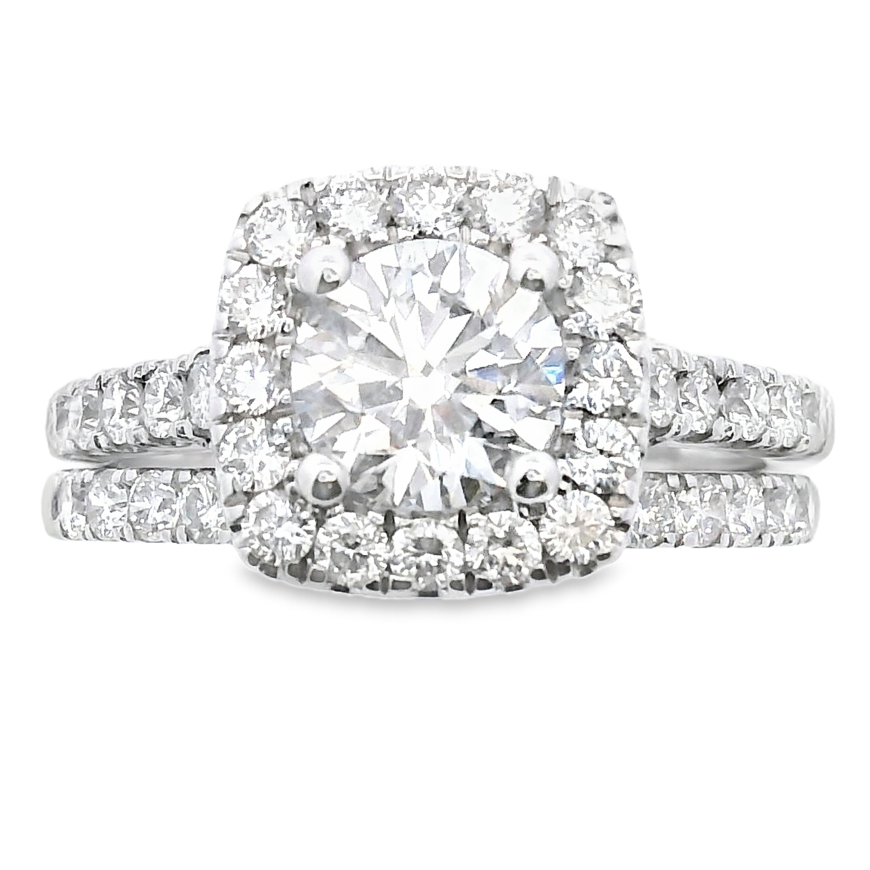 Lab Grown Diamond Engagement Ring Set 10KT White Gold