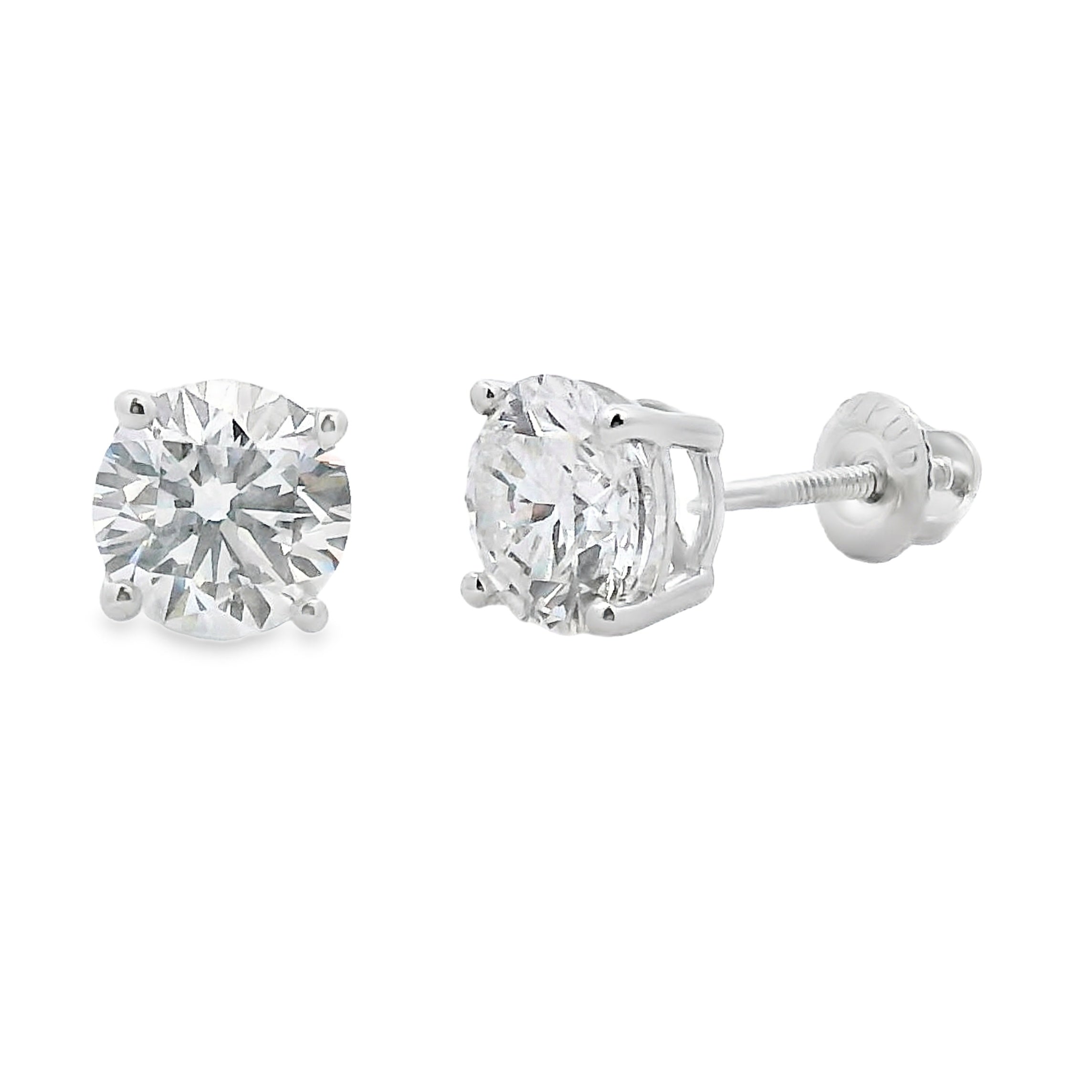 2.00ct Lab Grown Diamond Stud Earrings 14KT White Gold