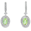 1.23ct Peridot Diamond Dangle Earrings 10KT White Gold