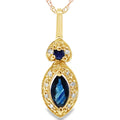 Sapphire Diamond Fashion Pendants 10KT Yellow Gold