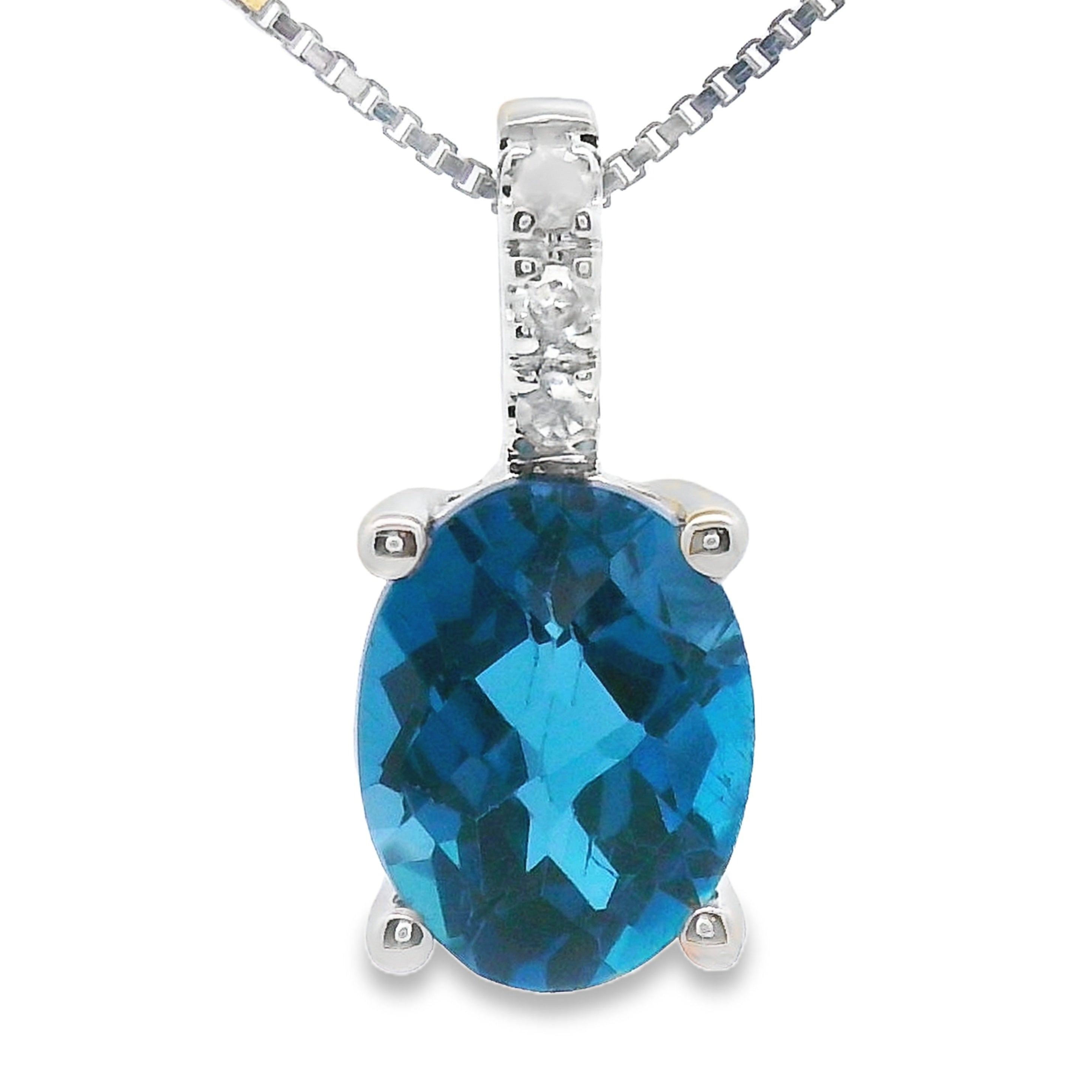 London Blue Topaz Fashion Pendants 10KT White Gold