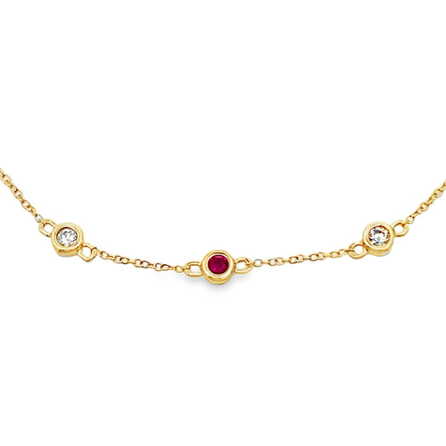.25ct Ruby Diamond Bracelet 14KT Yellow Gold