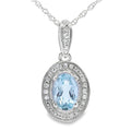 Aquamarine Diamond Fashion Pendants 10KT White Gold