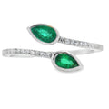 Natural .48ct Emerald Diamond Ring 14KT White Gold