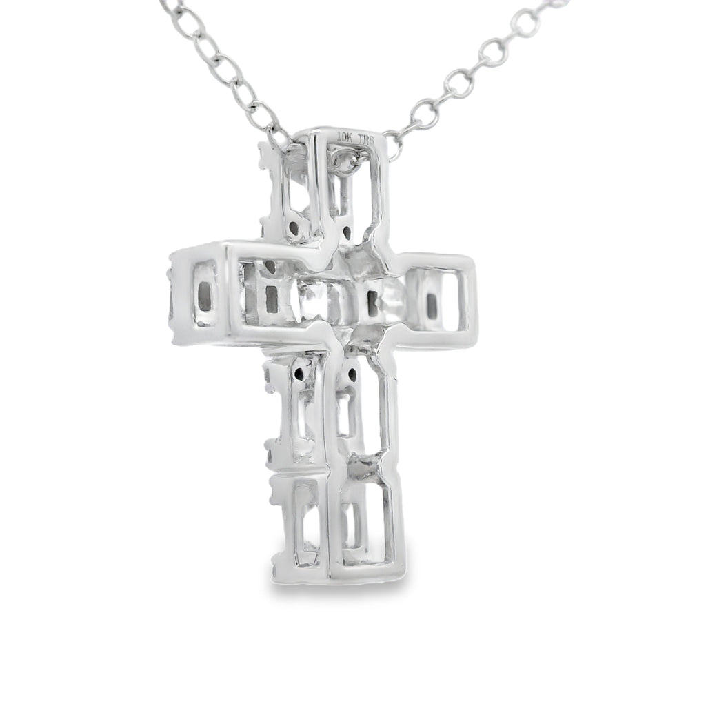 .50ct Diamond Cross Religious Pendant 10KT White Gold