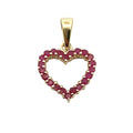 Genuine .37ct Ruby Heart Love Pendant 10KT Yellow Gold