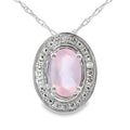 Rose Quartz Diamond Fashion Pendants 10KT White Gold