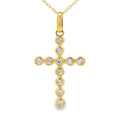.20ct Diamond Cross Religious Pendant 14KT Yellow Gold