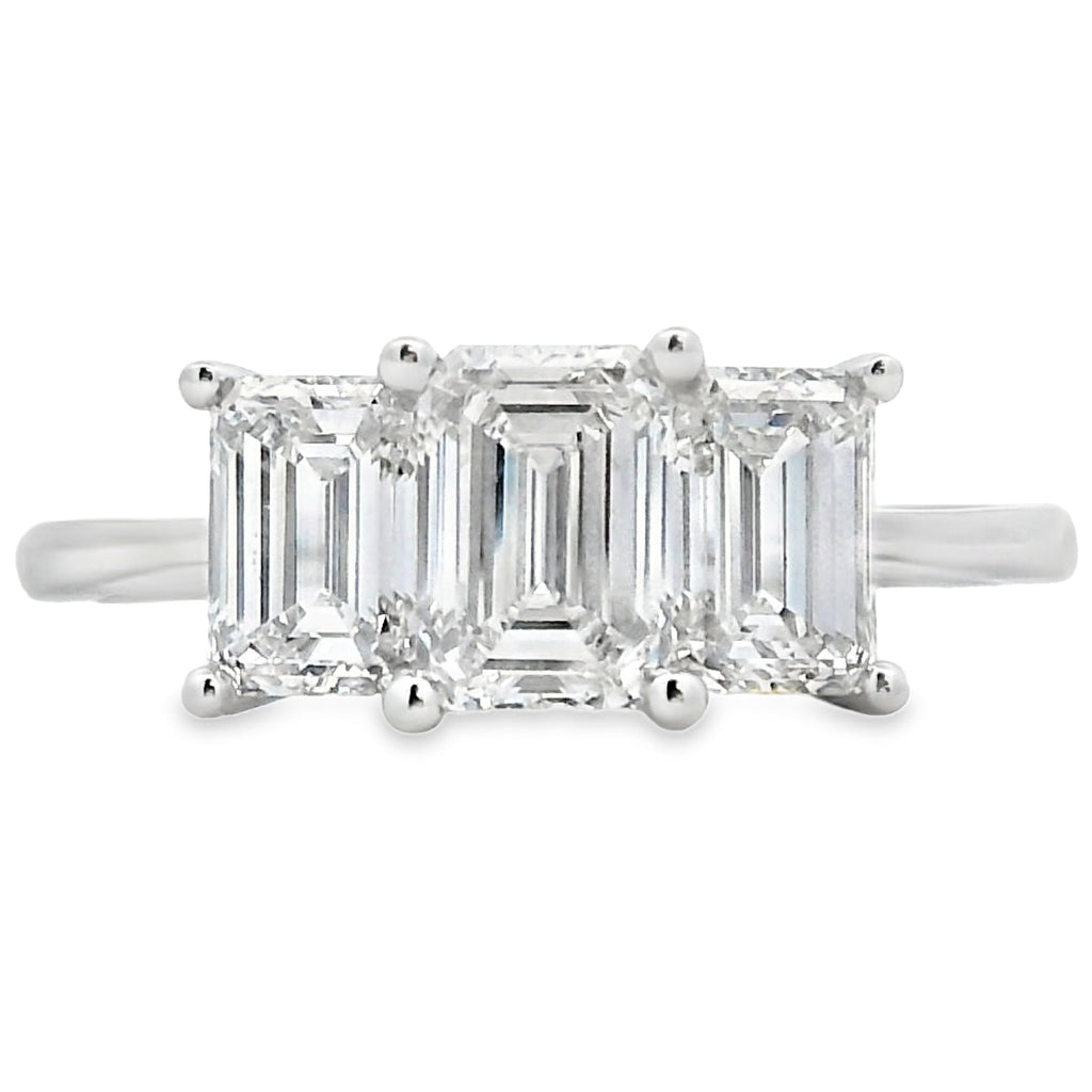 2.00ct Lab Grown Diamond 3 Stone Ring 14KT White Gold