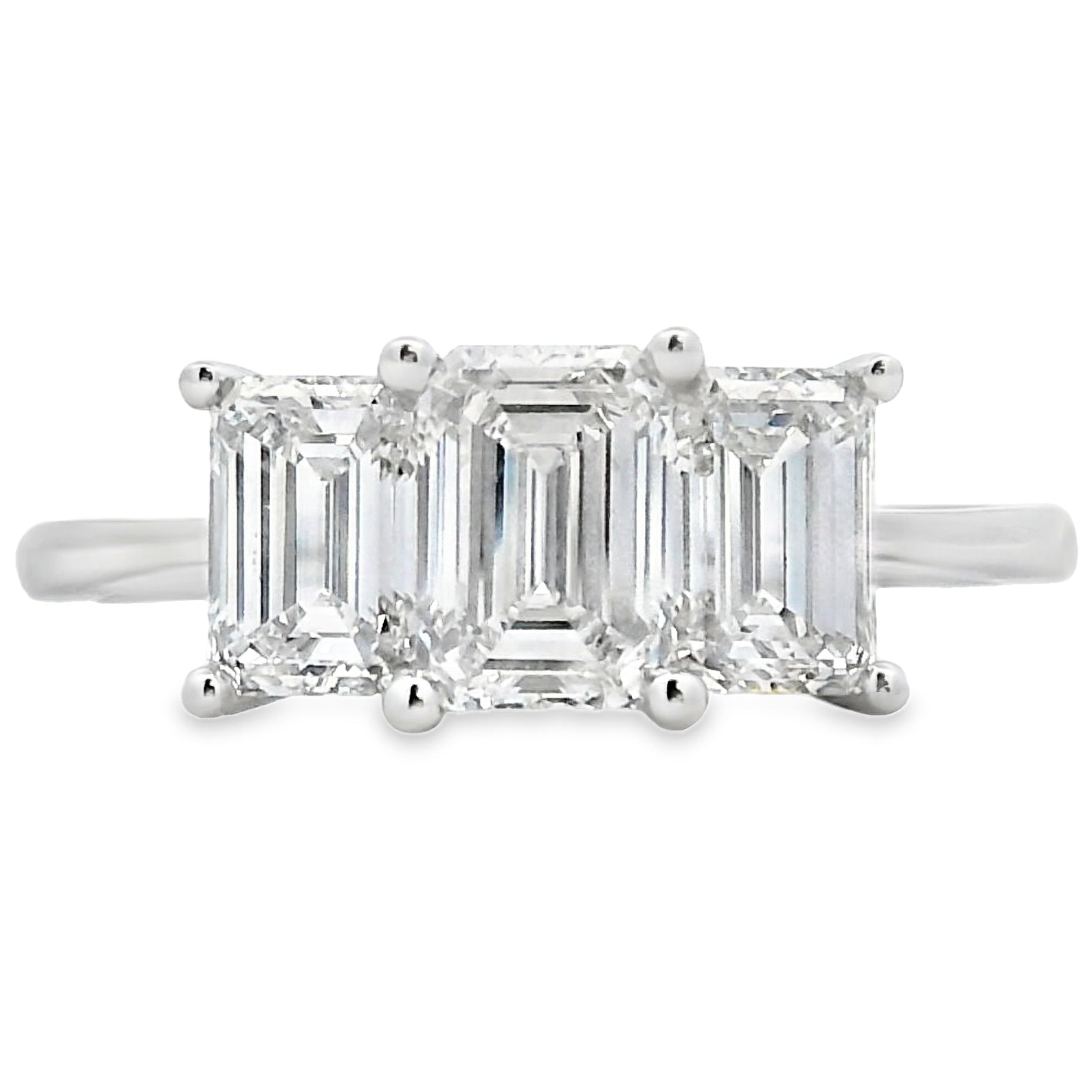 2.00ct Lab Grown Diamond 3 Stone Ring 14KT White Gold