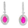 1.40ct Ruby Diamond Dangle Earrings 10KT White Gold