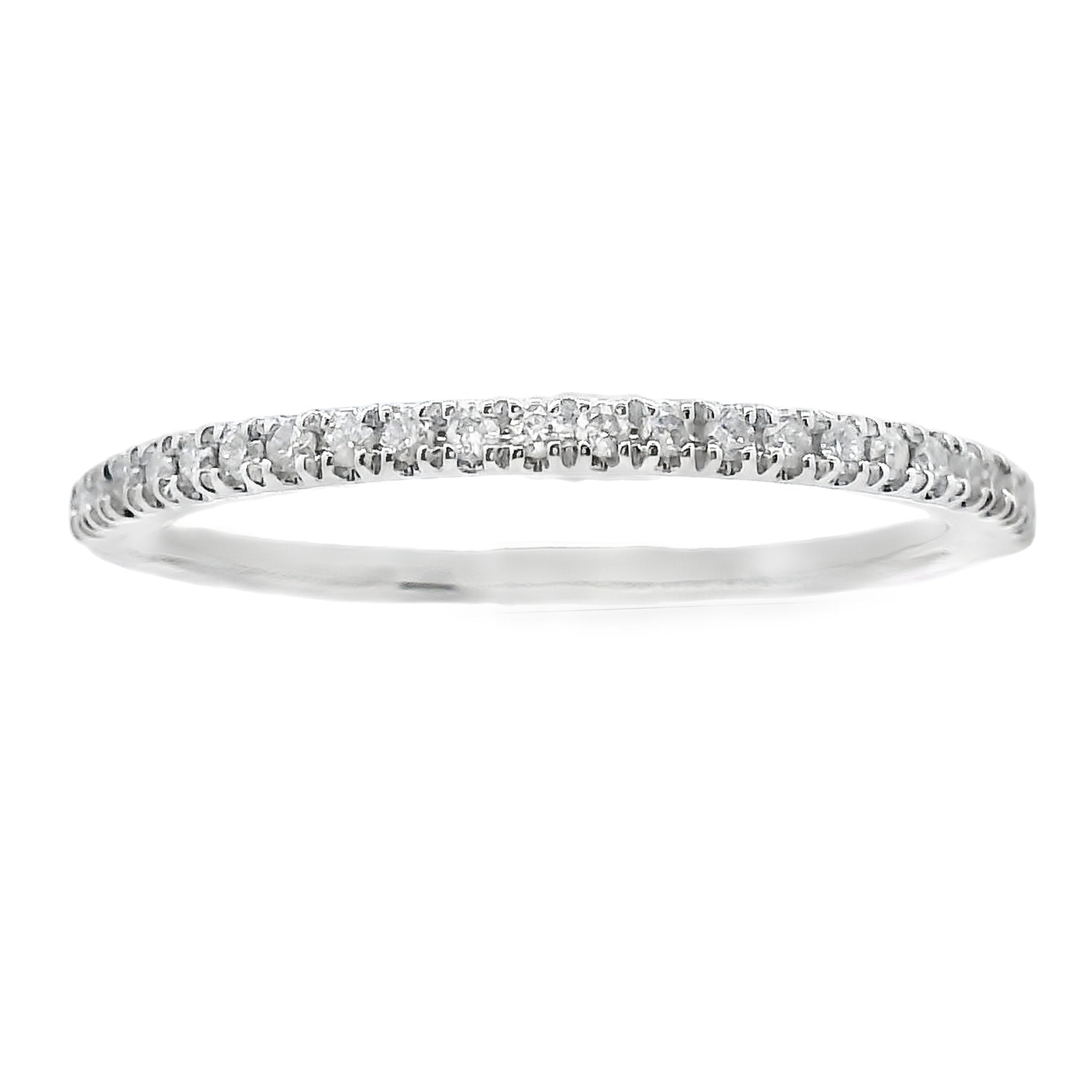 Genuine .13ct Diamond Wedding Band Ring 10KT White Gold