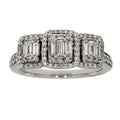 1.00ct Diamond 3 Stone Ring 14KT White Gold