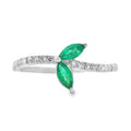 .29ct Emerald Diamond Ring 14KT White Gold