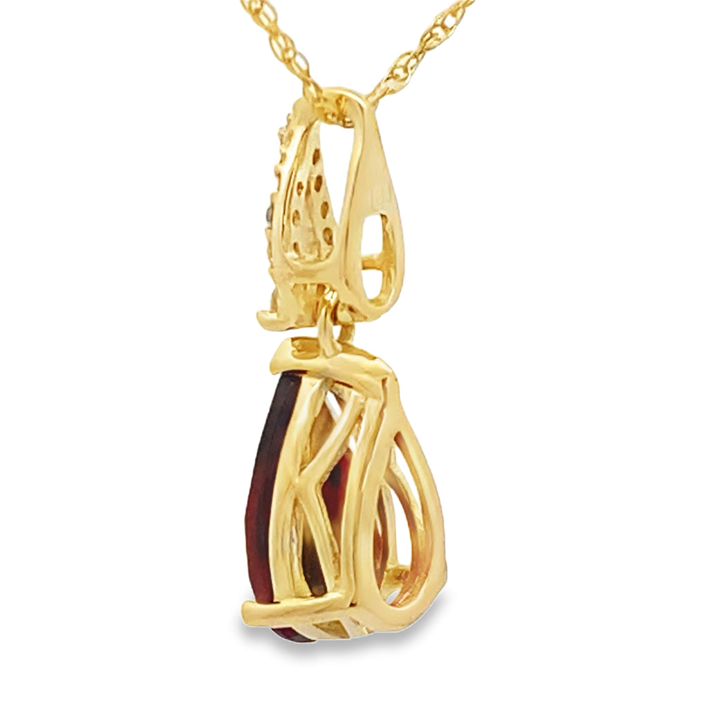 1.38ct Garnet Diamond Fashion Pendants 10KT Yellow Gold