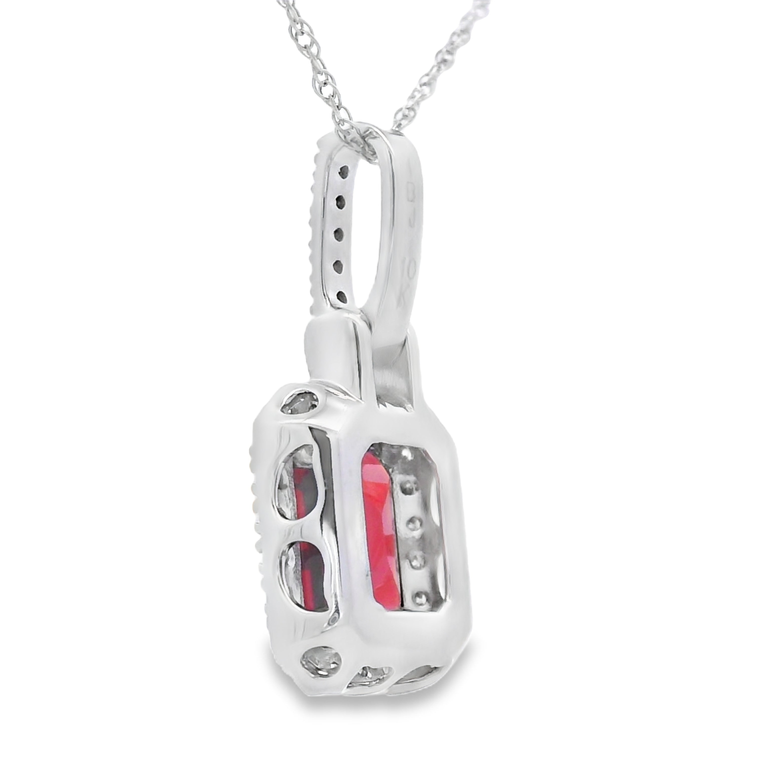 1.31ct Garnet Diamond Fashion Pendants 10KT White Gold