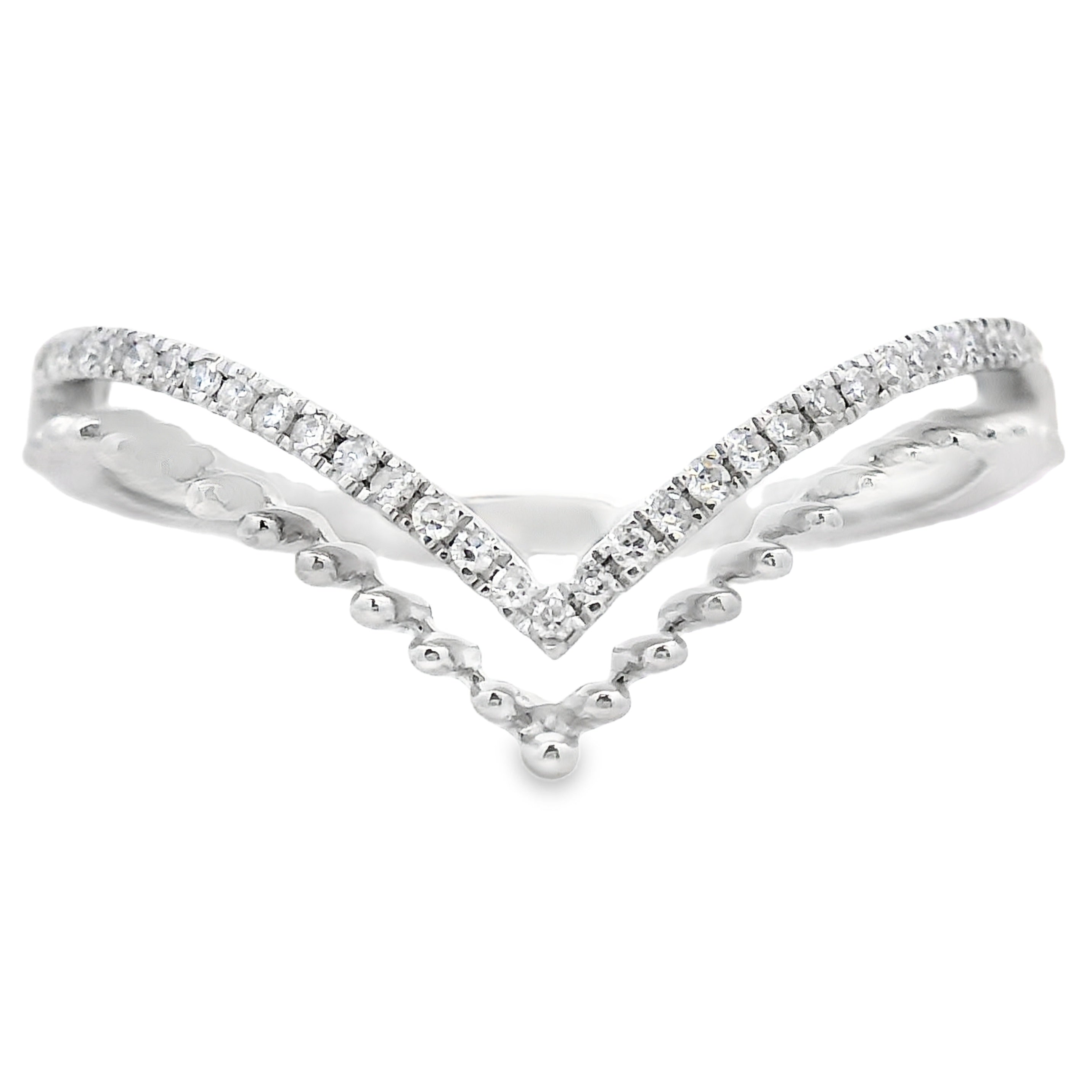 .09ct Diamond Fashion band rings 10KT White Gold