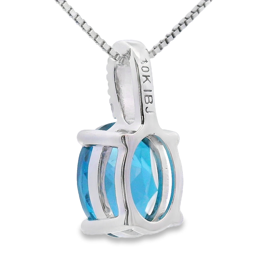 London Blue Topaz Fashion Pendants 10KT White Gold