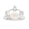 FW Pearl Cubic Zirconium Ring Sterling Silver