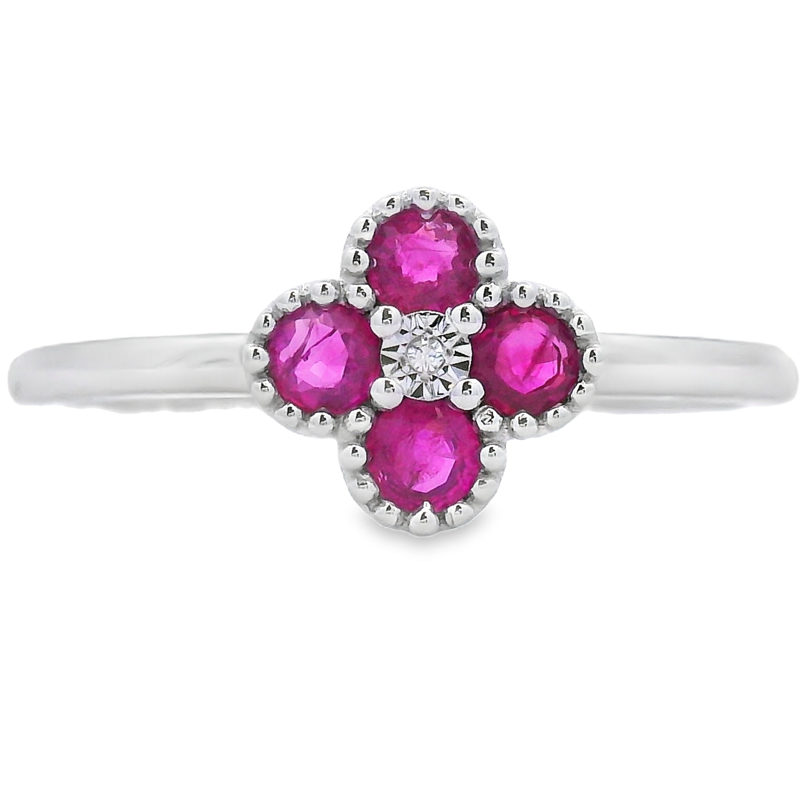 .20ct Ruby Diamond Ring 10KT White Gold