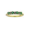 Emerald Diamond Fashion band rings 10KT Yellow Gold