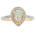 .30ct Opal Diamond Ring 10KT Yellow Gold