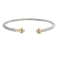 Bangle Bracelet Sterling Silver 18KT Gold