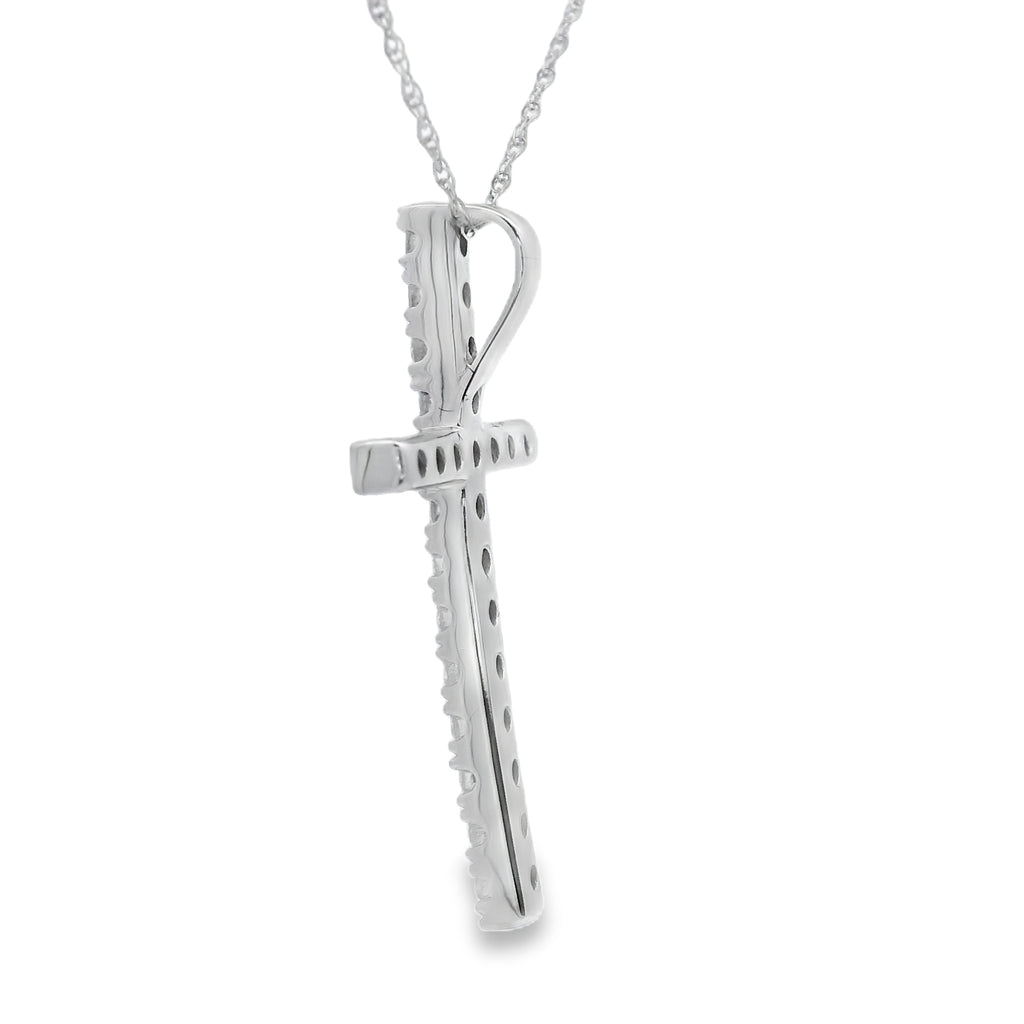 .50ct Diamond Cross Religious Pendant 14KT White Gold