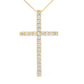 .38ct Diamond Cross Religious Pendant 14KT Yellow Gold