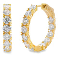 Genuine 5.52ct Moissanite Hoop Earrings Sterling Silver