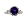 2.07ct Amethyst Diamond Ring 14KT White Gold