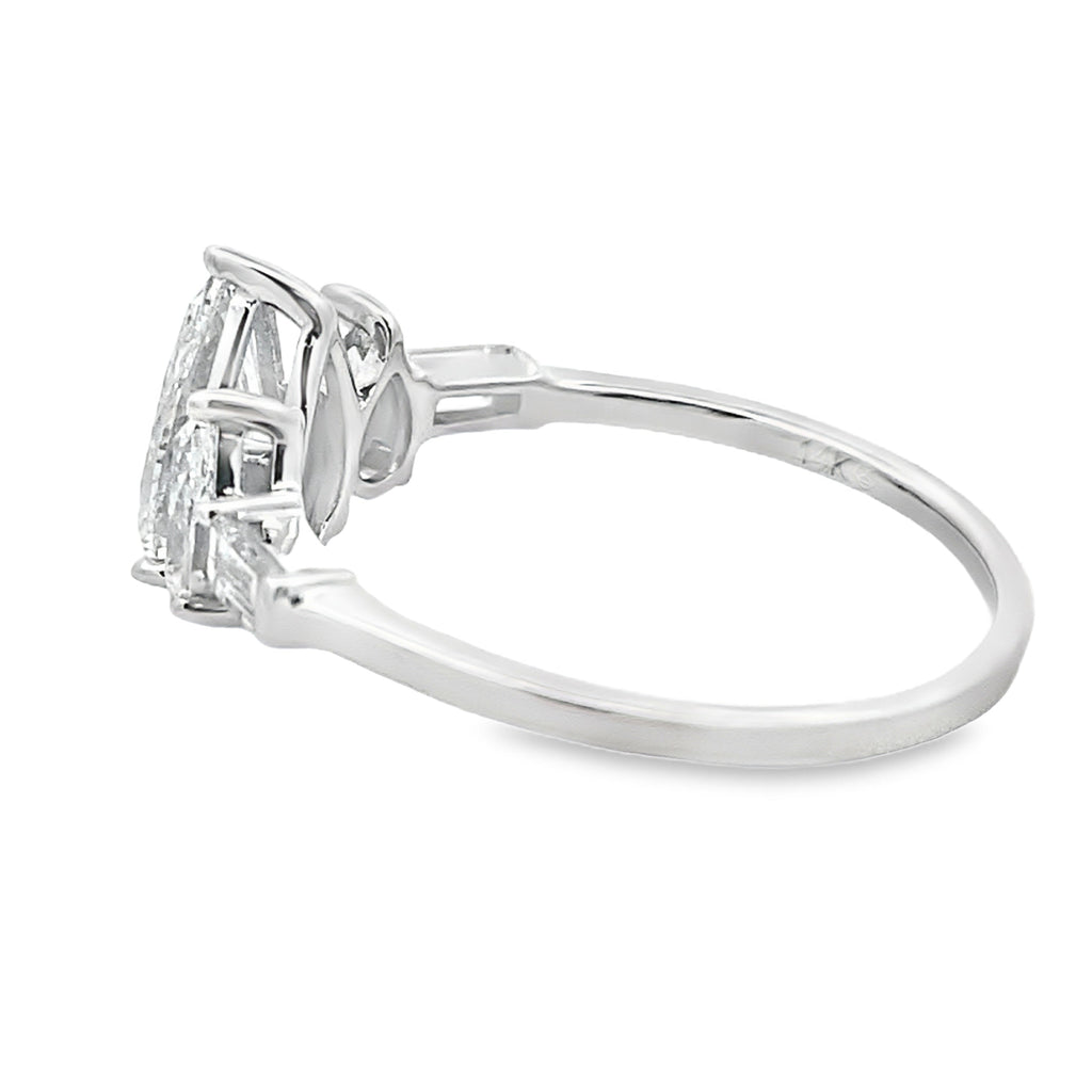 1.50ct Lab Grown Diamond 3 Stone Ring 14KT White Gold