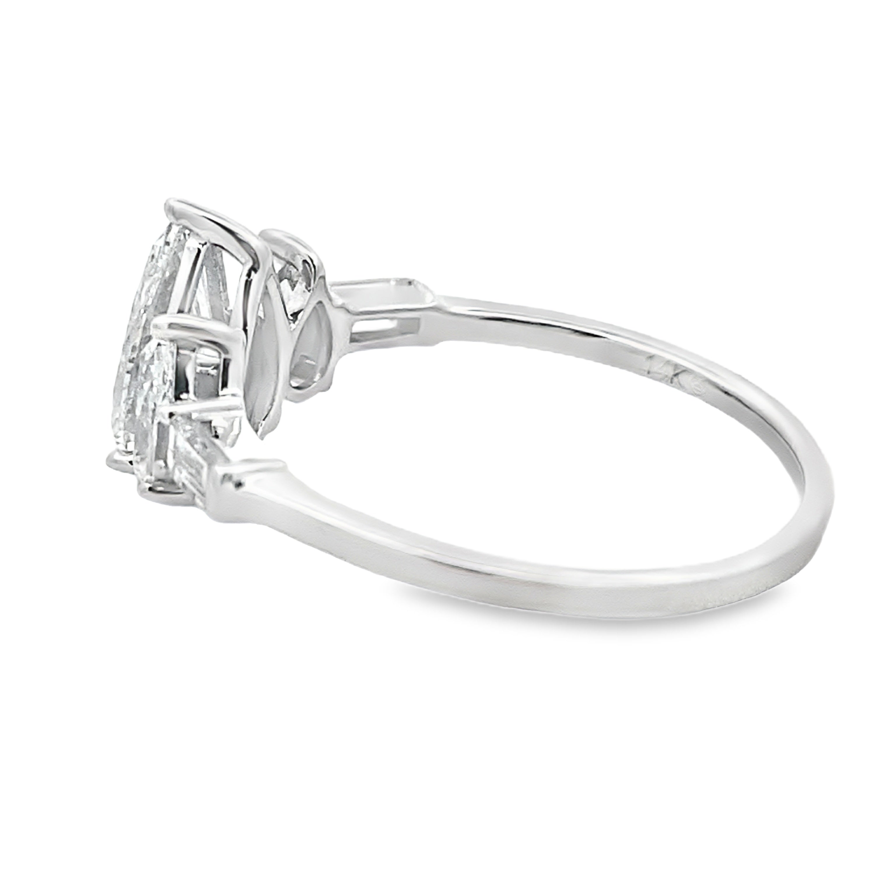 1.50ct Lab Grown Diamond 3 Stone Ring 14KT White Gold