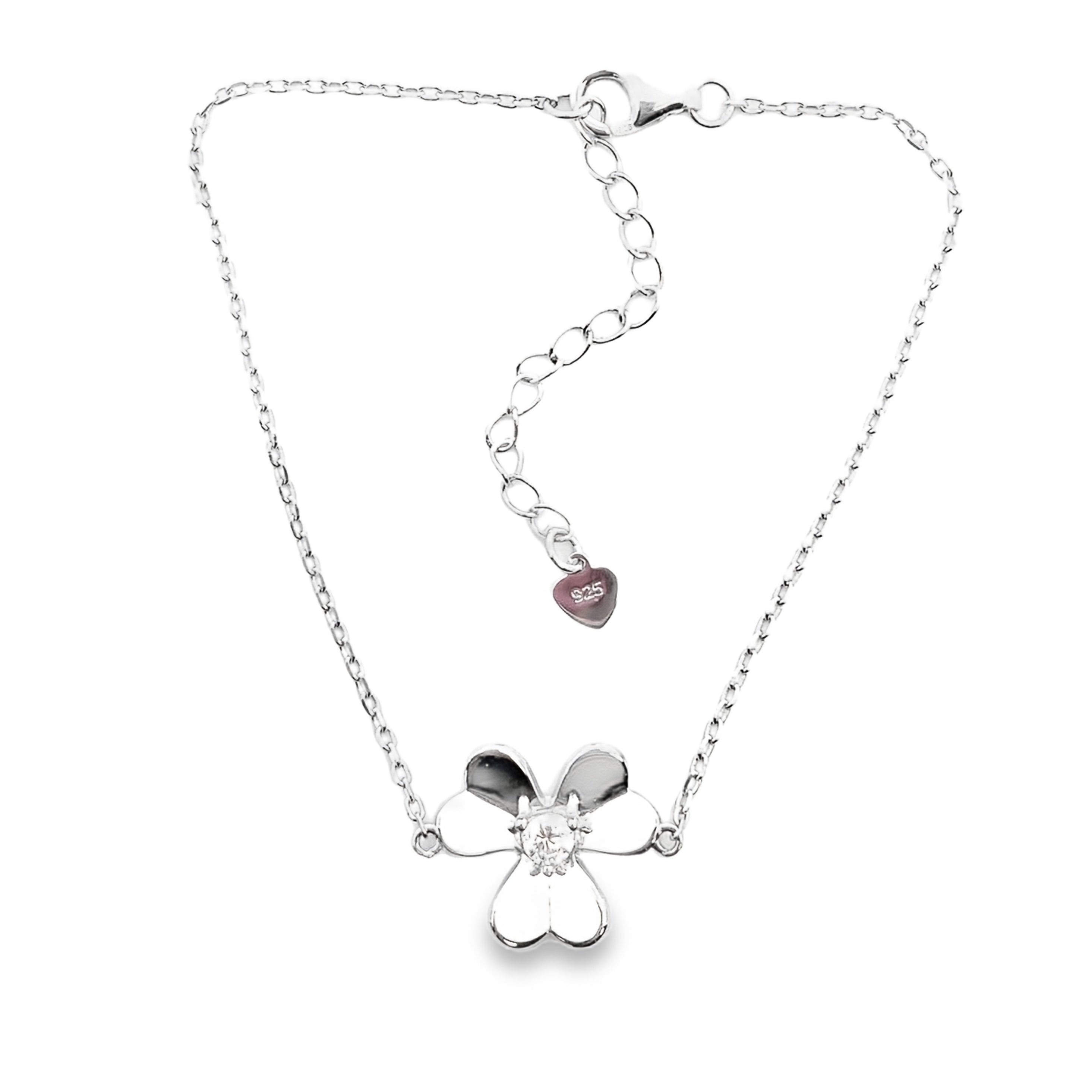 Genuine Cubic Zirconia Bracelet Sterling Silver