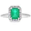 Genuine 1.26ct Emerald Diamond Ring 10KT White Gold