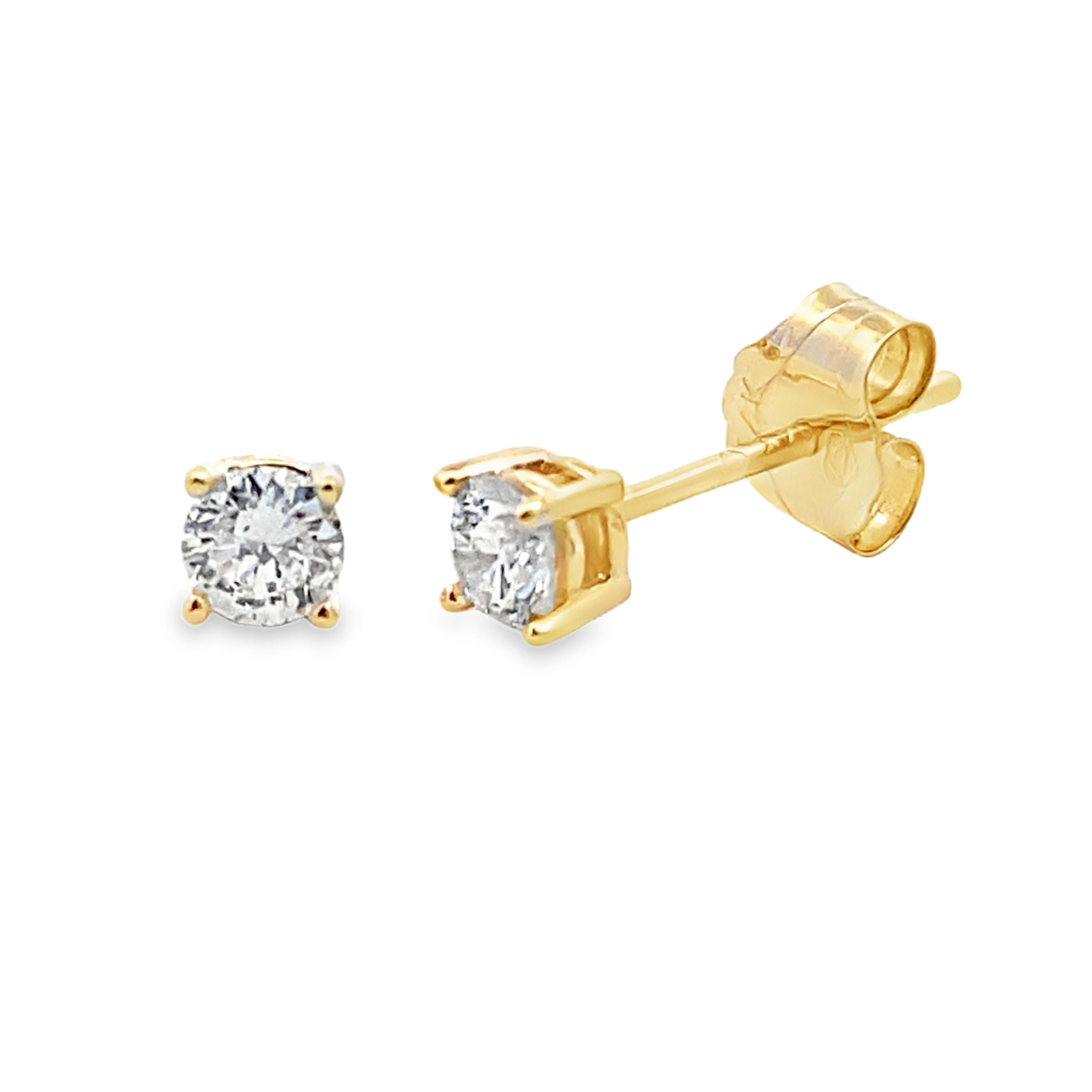.25ct Lab Grown Diamond Stud Earrings 14KT Yellow Gold