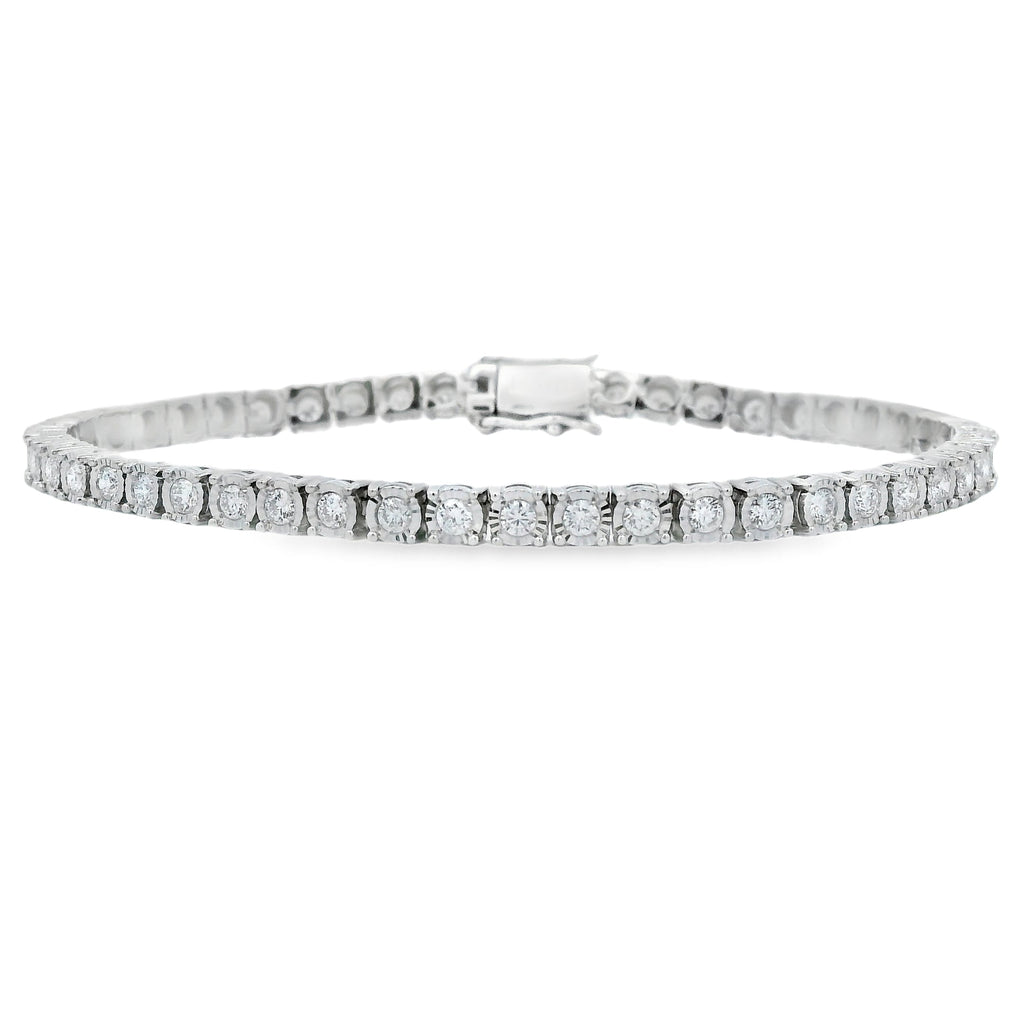 Lab Grown Diamond Tennis Bracelet Sterling Silver