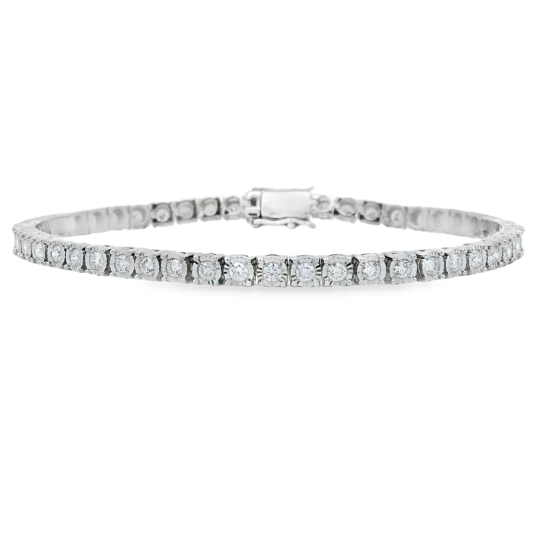 Lab Grown Diamond Tennis Bracelet Sterling Silver