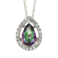 Treated Topaz Diamond Fashion Pendants 14KT White Gold
