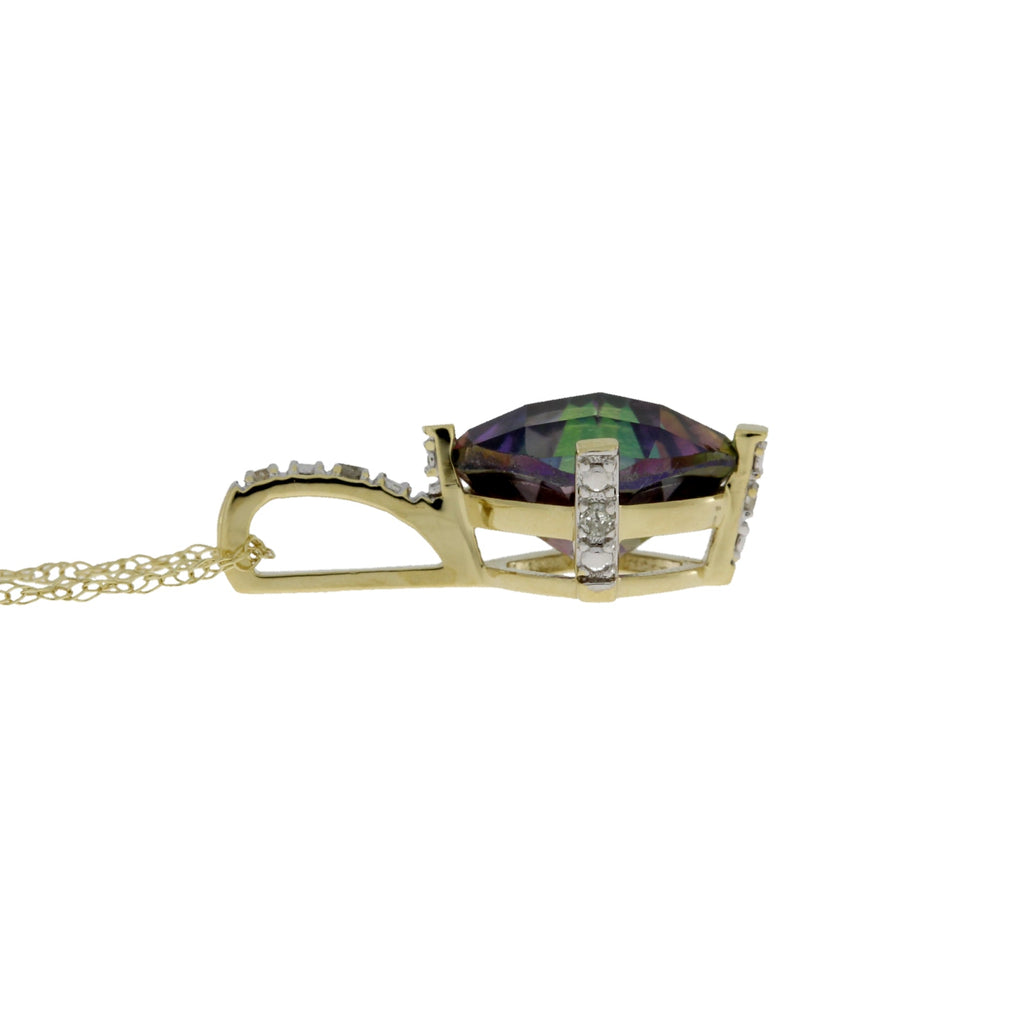 Treated Topaz Diamond Fashion Pendants 10KT Yellow Gold