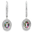 .89ct Mystic Fire Topaz Dangle Earrings 10KT White Gold