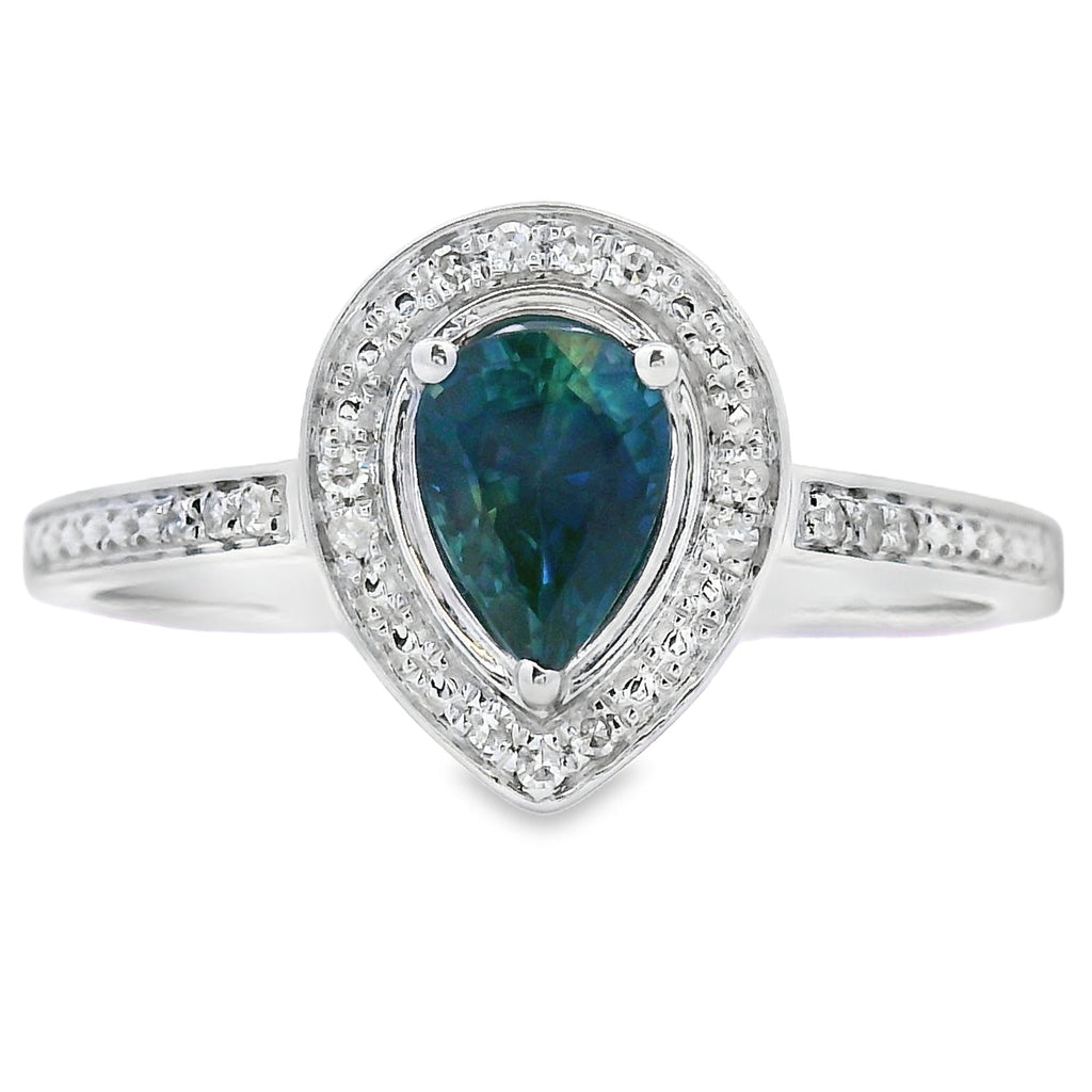 .54ct Sapphire Diamond Ring 10KT White Gold