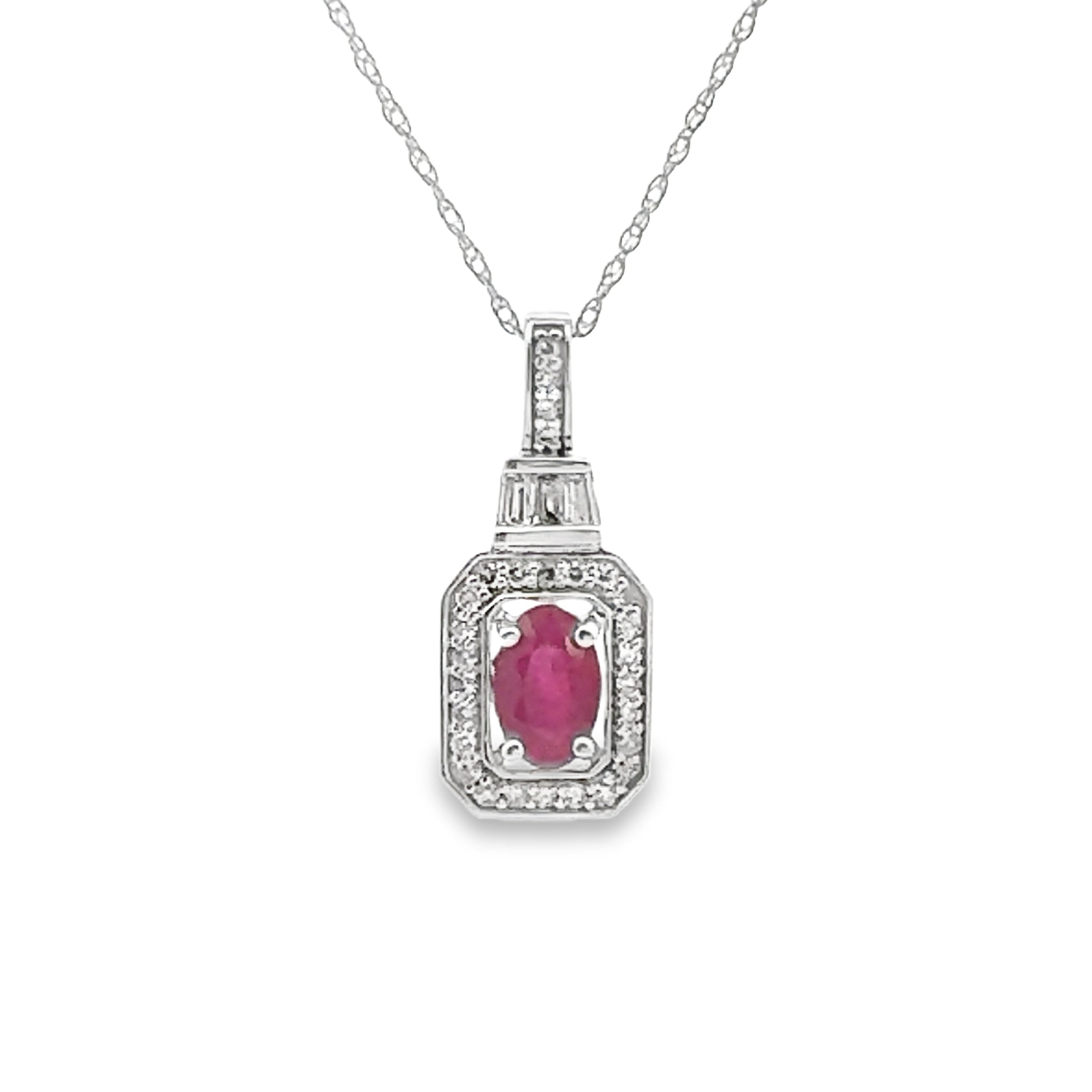 .72ct Ruby Diamond Fashion Pendants 14KT White Gold